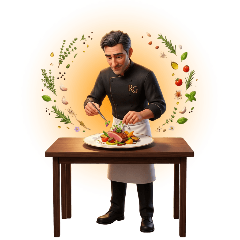 Chef crafting a masterpiece